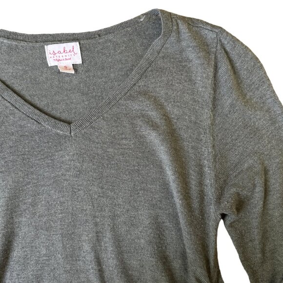 Isabel Maternity V-neck Essential Long Sleeve Lightweight Pullover Sweater Small - Picture 3 of 3